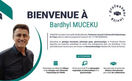 Accueil d'un professeur invité Bardhyl MUCEKU dans le cadre d'Erasmus +