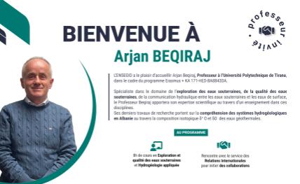 Accueil d'un professeur invité Arjan BEQIRAJ dans le cadre d'Erasmus +