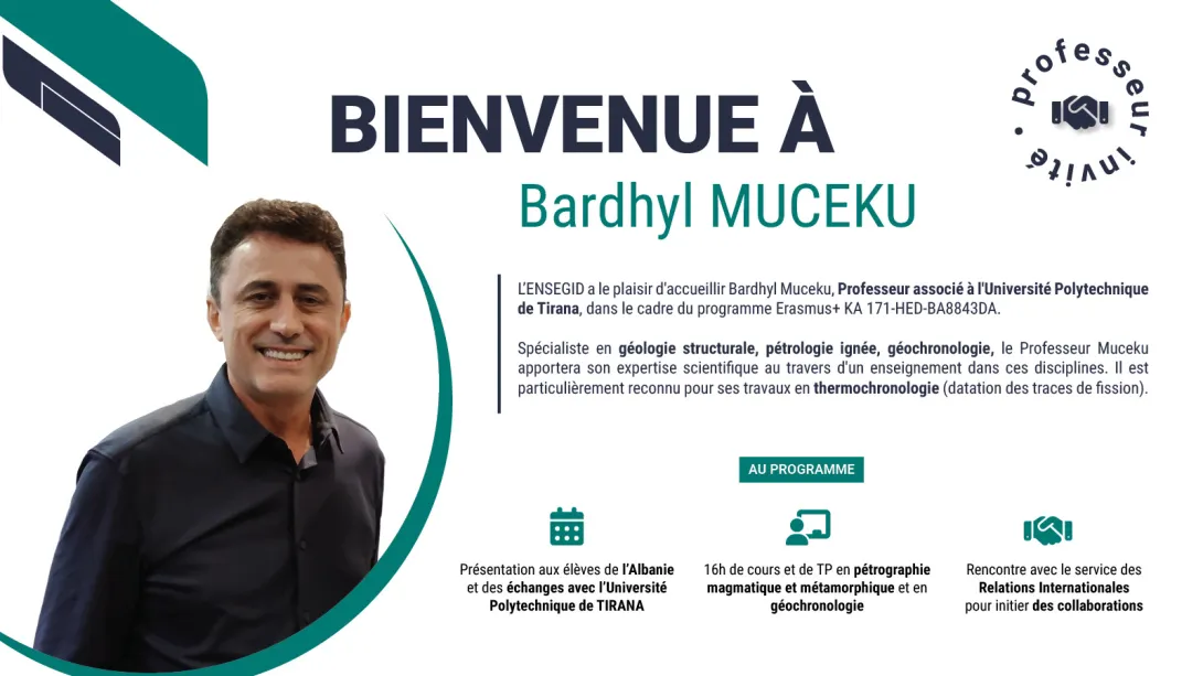 Accueil d'un professeur invité Bardhyl MUCEKU dans le cadre d'Erasmus +