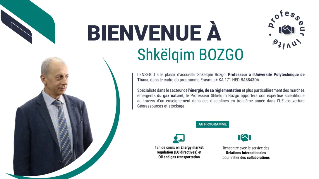 Accueil d'un professeur invité  Shkëlqim Bozgo dans le cadre d'Erasmus +